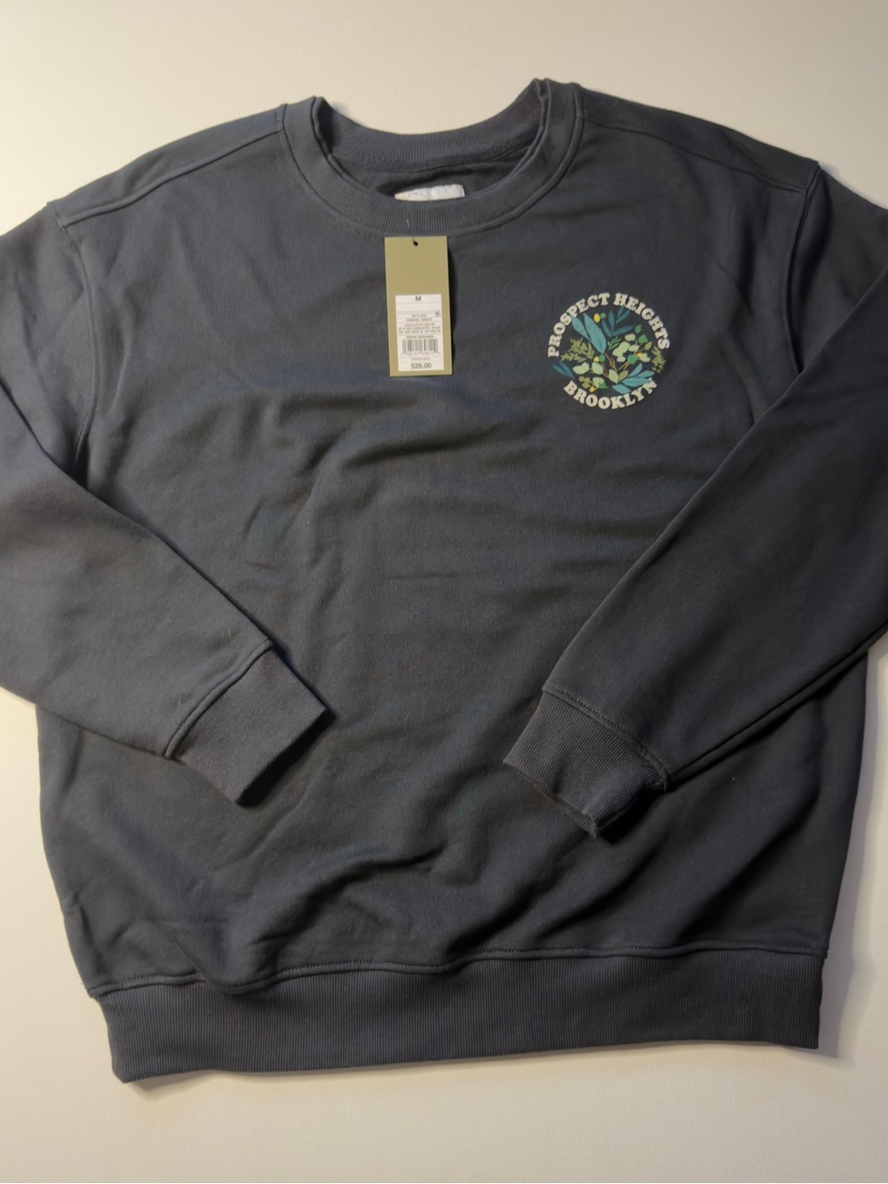 NWT Prospect Heights Brooklyn Graphic Crewneck Sweater - Charcoal Size M (KB8)